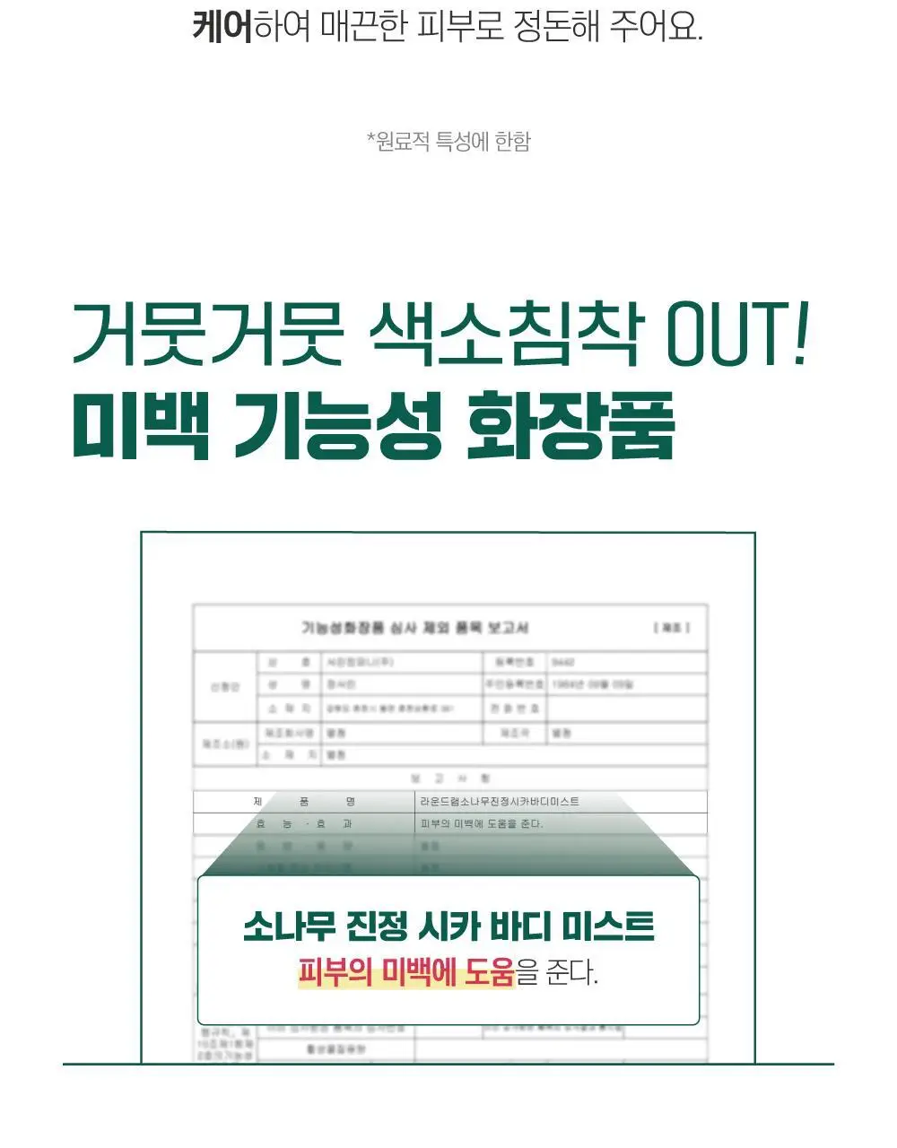 [미백/집중진정] 라운드랩 소나무 진정 시카 바디 미스트 150ml 상세페이지 18